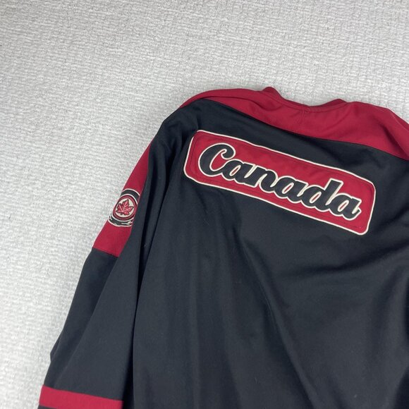Retro Est. 67 Canada Hockey Jersey Stitched Teepee Sports Size L Black & Red - Picture 15 of 16